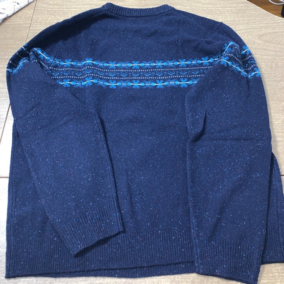 J. Crew Blue Crewneck Sweater with Textured Stripes - Picture 5 of 5